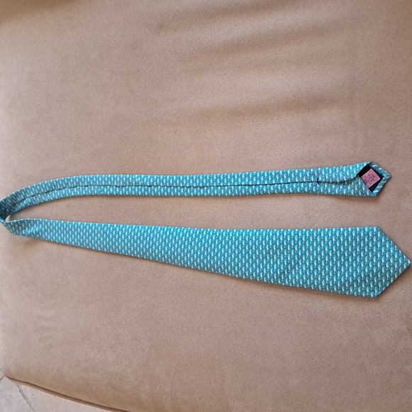 Vineyard Vines Mens Fish Tie. Torquoise Excellent - Picture 5 of 5